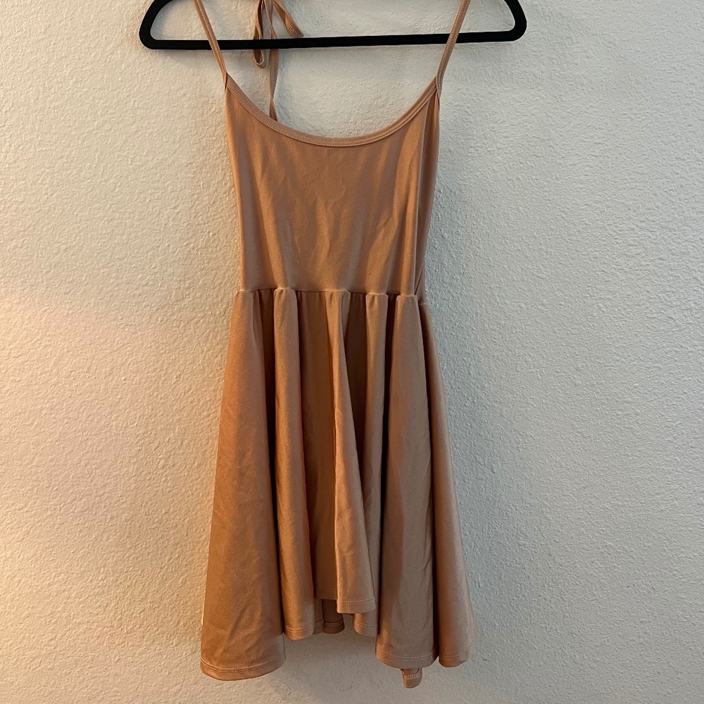 American Apparel Ballerina Halter Dress in Gold